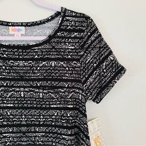 Lularoe Monochrome Print Carly T-Shirt Dress~XS
